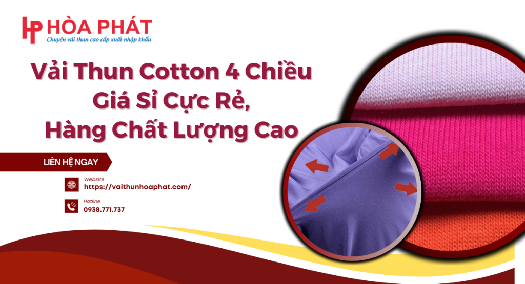 vải thun cotton 4 chiều giá sỉ chất lượng cao