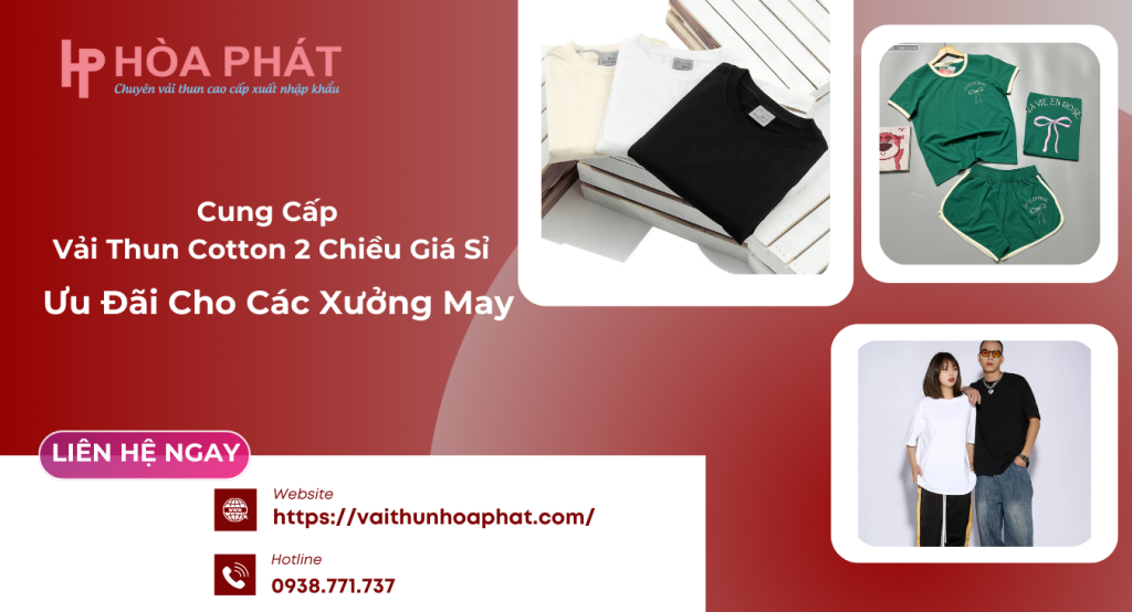 vải thun cotton 2 chiều giá sỉ