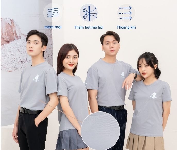 Vải thun cotton may đồng phục