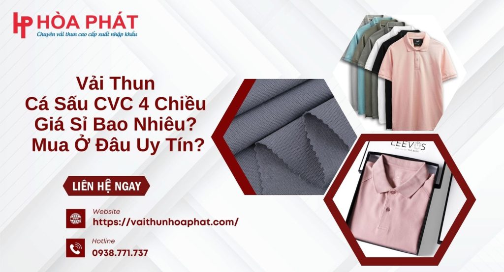 vải thun cá sấu CVC 4 chiều giá rẻ