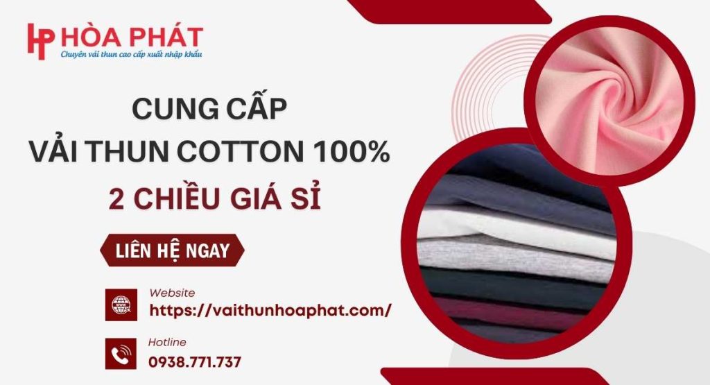 vải thun cotton 100% 2 chiều