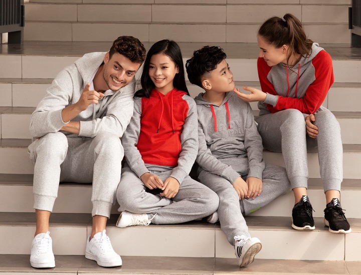vải thun da cá may trang phục gia đình