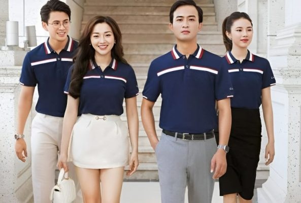 Vải cá sấu poly 4 chiều may đồng phục công ty