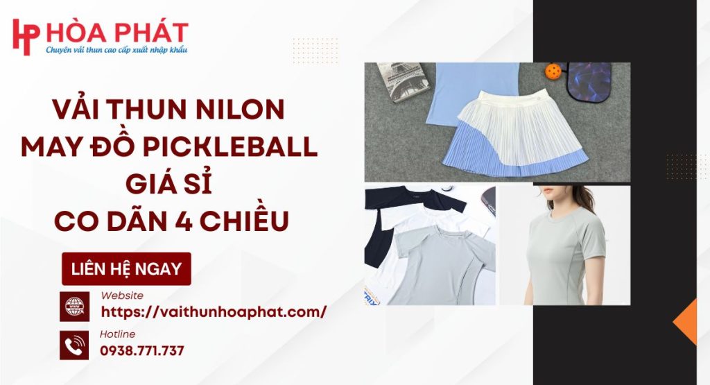 Vải Thun Nilon May Đồ Pickleball Giá Sỉ Co Dãn 4 Chiều