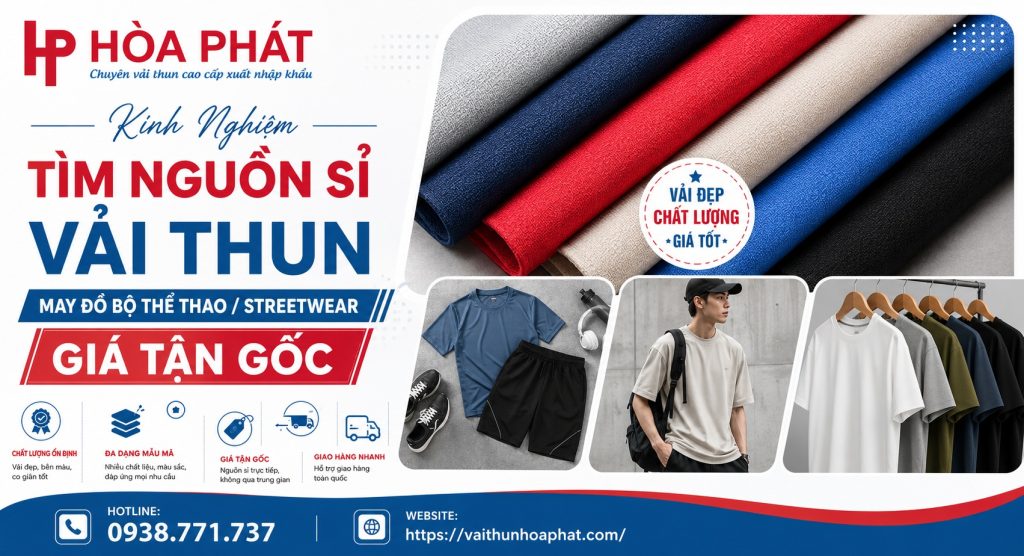 Kinh Nghiệm Tìm Nguồn Sỉ Vải Thun May Đồ Bộ Thể Thao/Streetwear Giá Tận Gốc