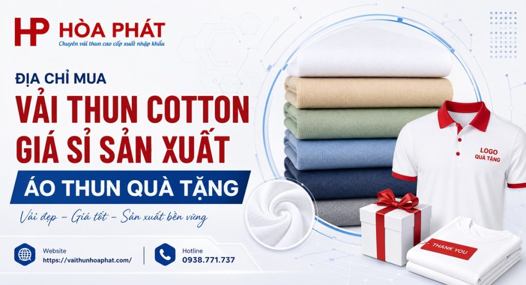 Địa Chỉ Mua Vải Thun Cotton Giá Sỉ Sản Xuất Áo Thun Quà Tặng