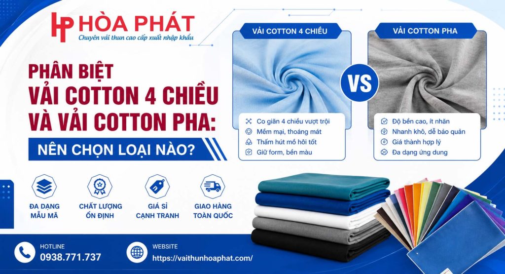 Phân Biệt Vải Cotton 4 Chiều Và Vải Cotton Pha: Nên Chọn Loại Nào?