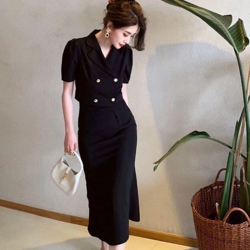 Vải Cát Hàn may đầm công sở